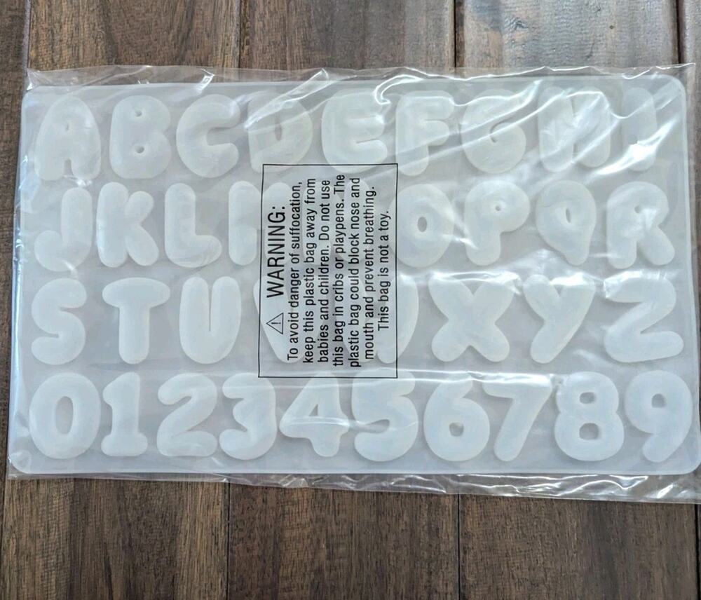 36 Bubble Letter Alphabet Number Silicone Molds Epoxy Resin Jewelry Keychain